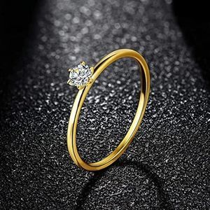 18K Gold Band Rings for Women Girls Moissanite Stacking Rings
